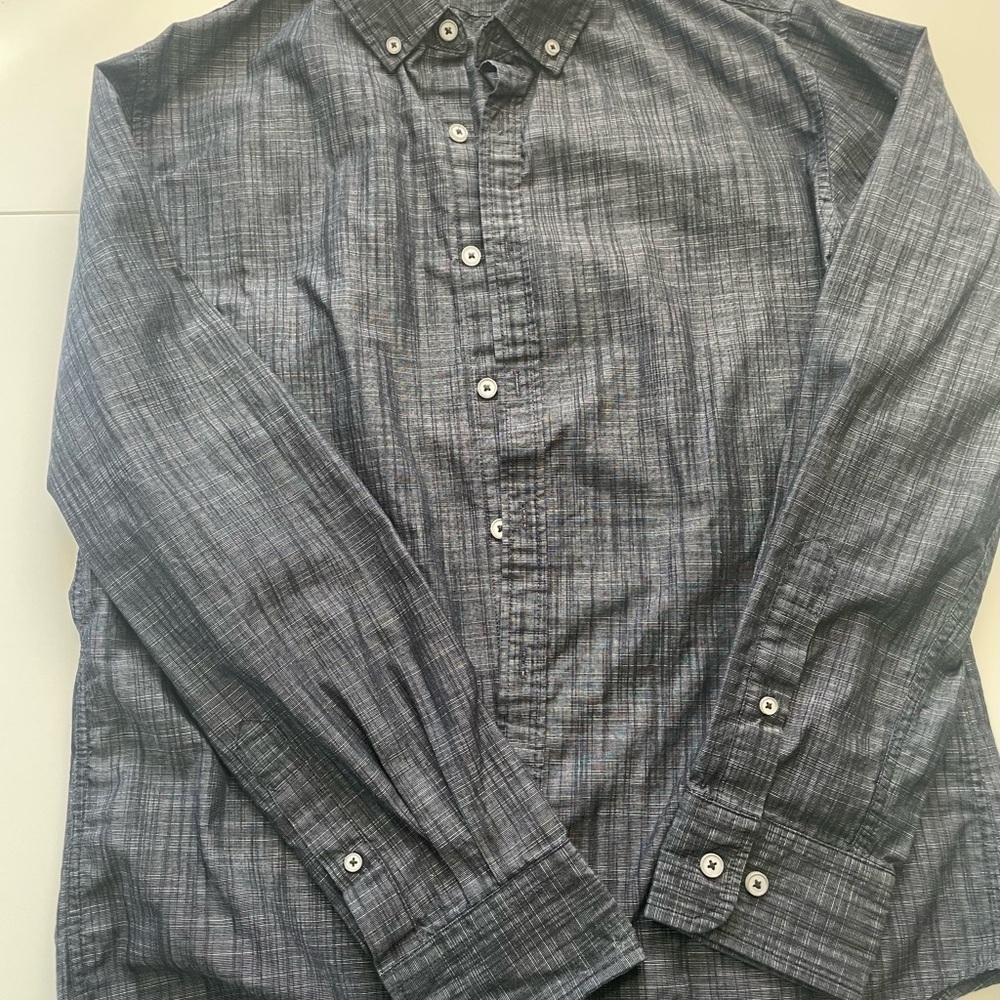 Beverly Hills Polo Club Gray Button-Down Shirt - Picture 1 of 6